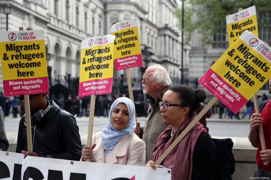 Solidarity protest in London supporting refugees
